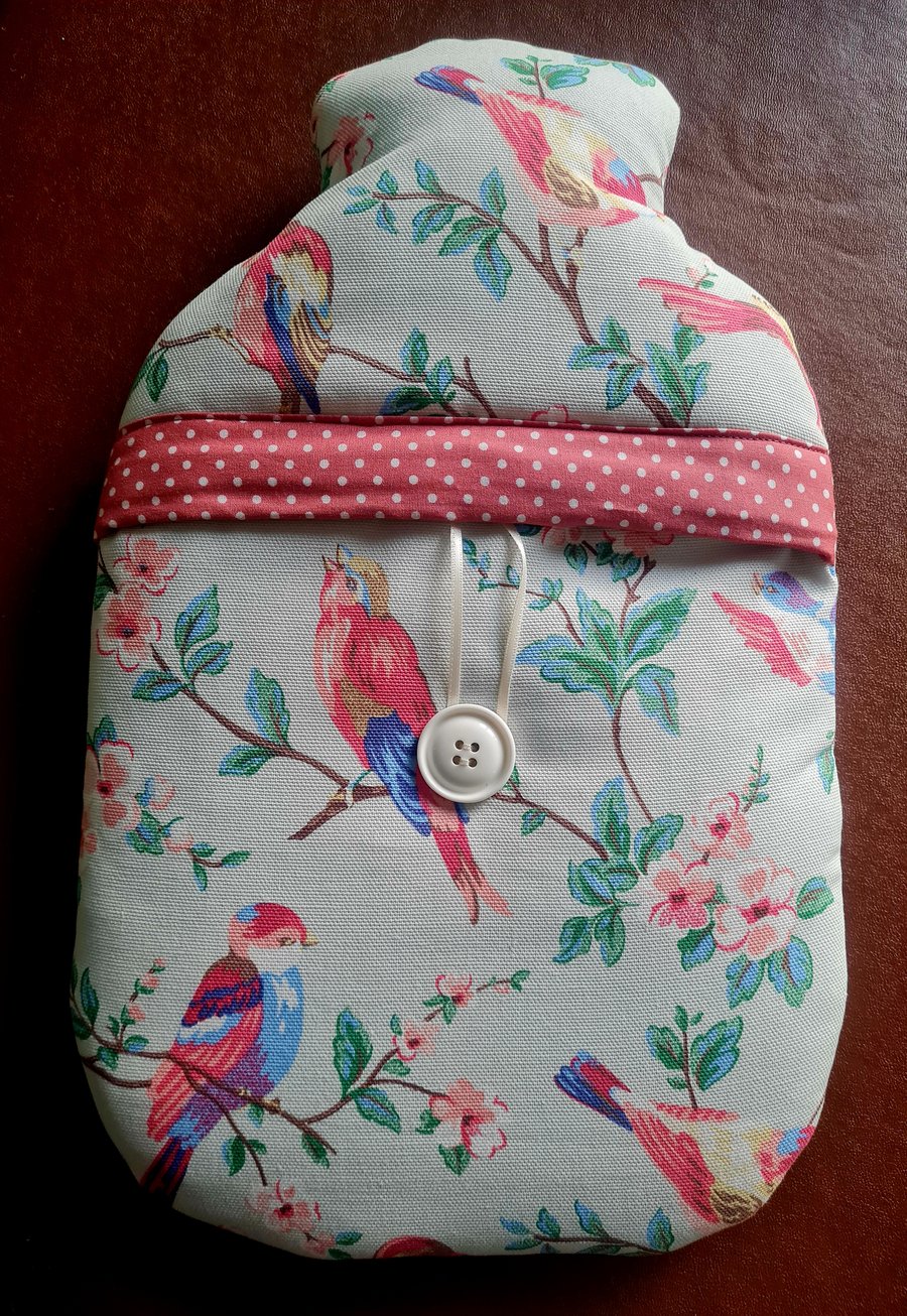 Cath Kidston Birds fabric hot water bottle cover