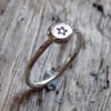 Sterling silver stamped 'star' skinny ring UK L 