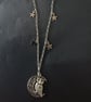 Silver owl and moon pendant necklace with star charms  - Image 4