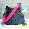 Recycled Denim Jeans Hobo Shoulder Bag