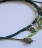 Boho Style Mixed Textile and Bead Necklace - Image 2
