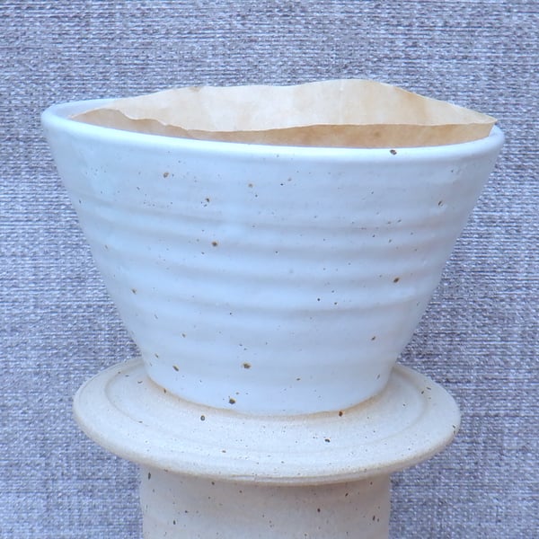 Coffee filter holder dripper pourover handthrown stoneware pottery ceramic