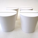 Pack of four white Christmas tree pots, fused glass display stands, 4mm slot