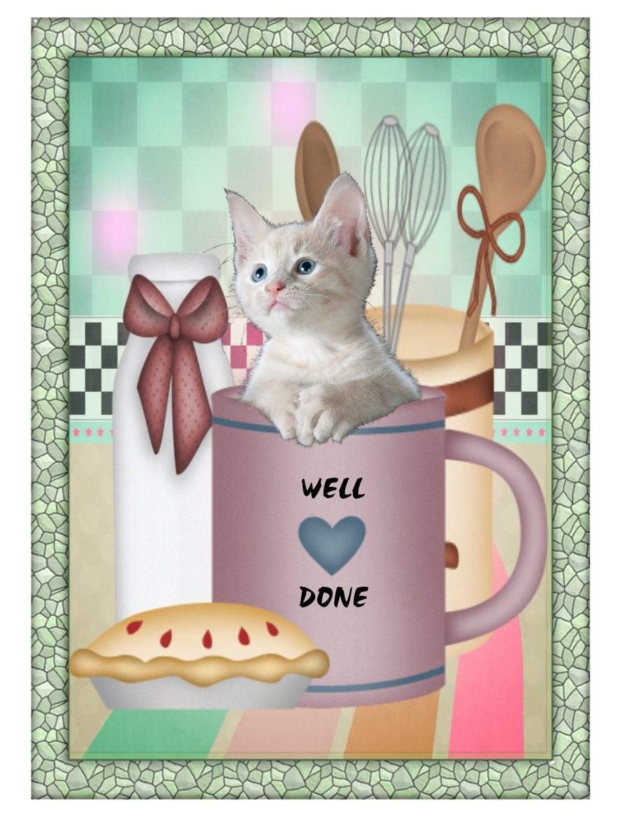 Kitten in Mug - Well Done, Thank You