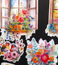 Flower Window Boxes & Chairs ephemera, die cuts, embellishments, card toppers - Image 5