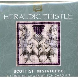 Heraldic Thistle Counted Cross Stitch Kit By Textile Heritage Scottish