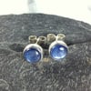 blue kyanite stud earrings sterling silver , gemstone studs