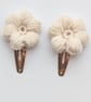 Pair of Cream Crochet Flower Hair Clips