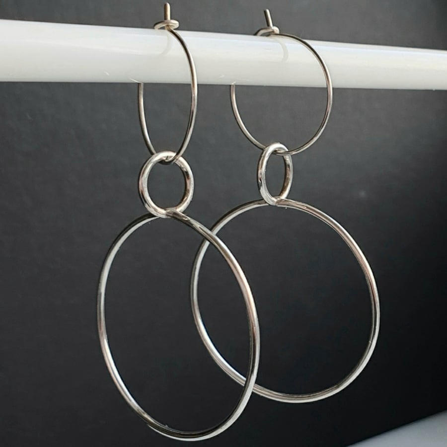 Circle Argentium Silver Earrings