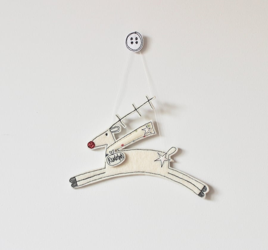 'Large Prancing Rudolph' - Hanging Decoration