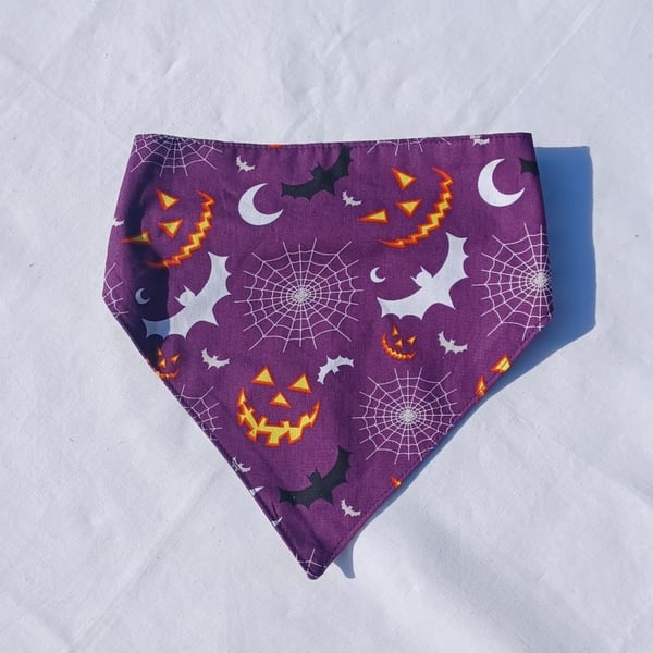 Halloween Dark Purple Medium Dog Bandanas