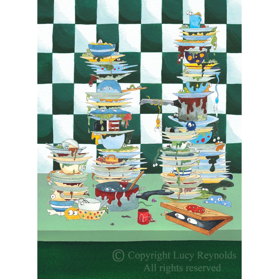 Messy Kitchen Worktop Card