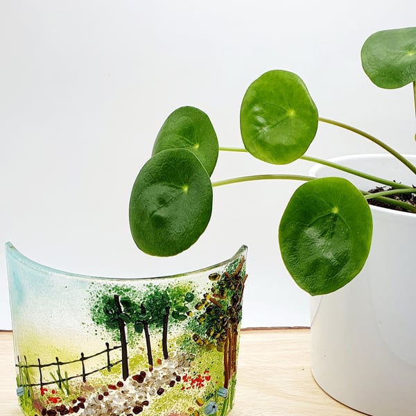'Country Path' Fused Glass Curve