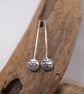 Silver drop pebble earrings - Image 2