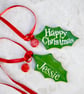Holly Leaf with Berry personalised - Hand Made - Image 2