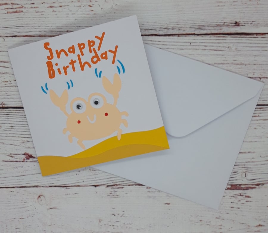 Have a Snappy Birthday, Cute Handmade Animal Birthday Card for him or her