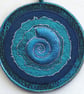 AMP901 - Ammonite Mandala Wall Hanging-15cm diameter-Blue-Turquoise-silver