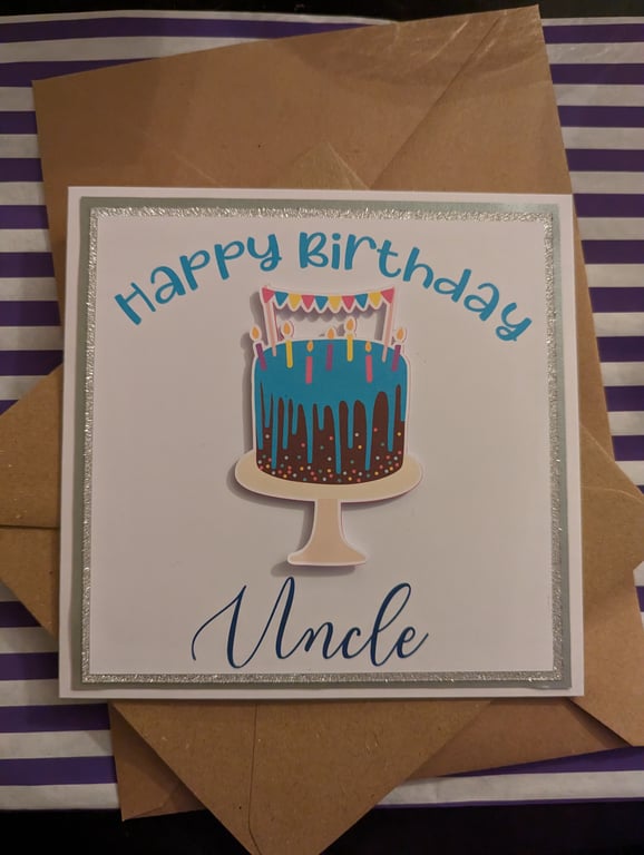 Birthday Cake Card - traditional style - can be personalised