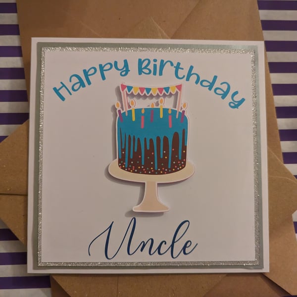Birthday Cake Card - traditional style - can be personalised