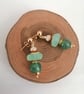Sea green chalcedony dangle earrings, agate & moonstone - Image 6