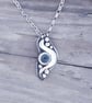 Mini Wave Pendant with Blue Topaz - Image 1