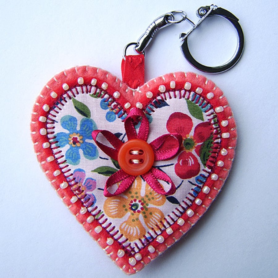 Heart Key Ring / Bag Charm
