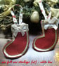 Christmas Stocking Red Felt Tree Decoration set of two  - Image 1