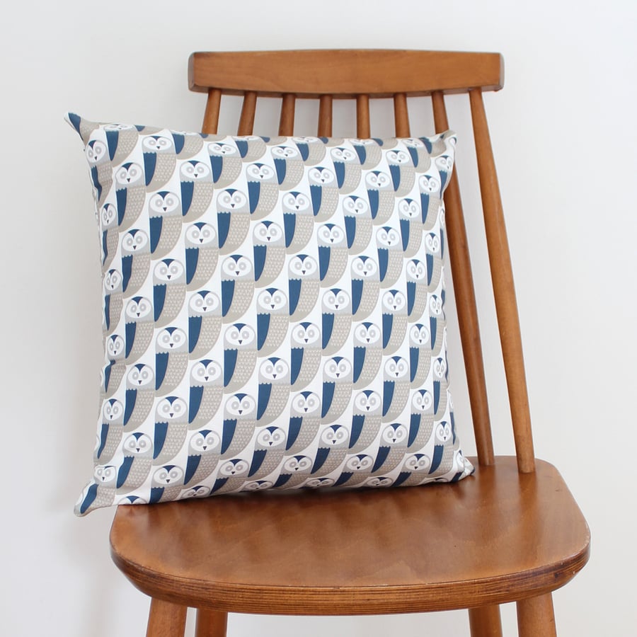 Owl print Bird Fabric Cushion