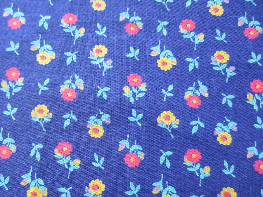 1 Metre of Purple Floral Fabric