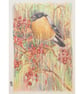 Bullfinch small original drawing, letterbox art gift - Image 6