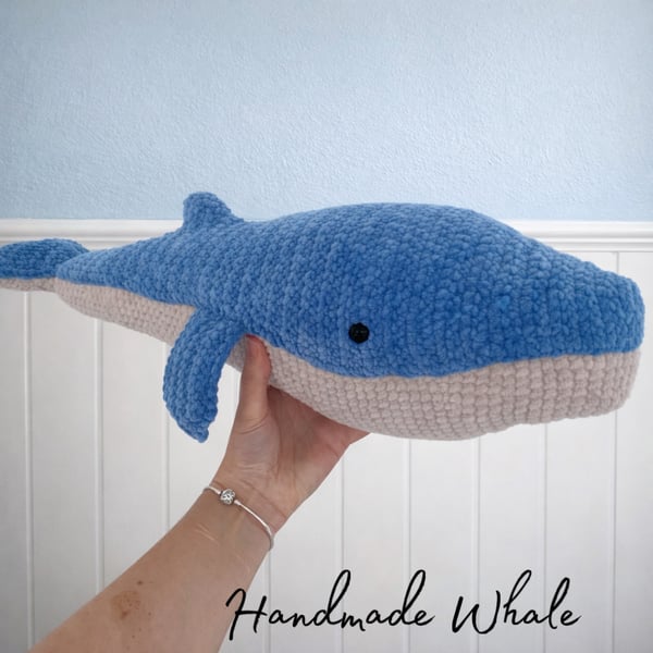 Large Crochet Whale Plush Toy 