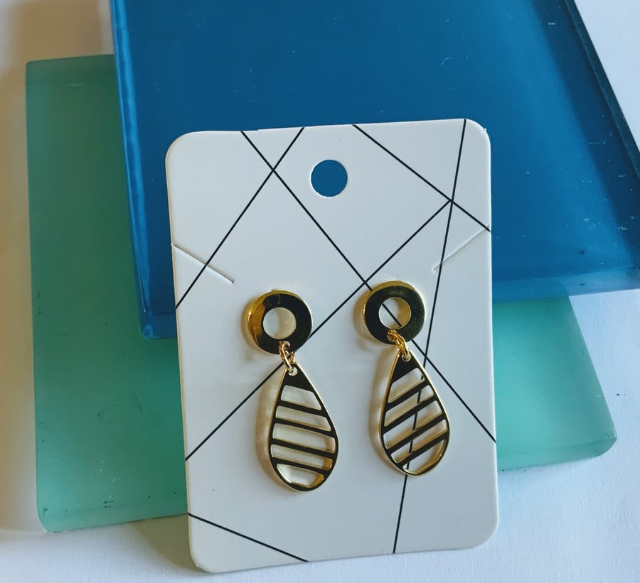 Gold Stainless Steal Stud Earrings
