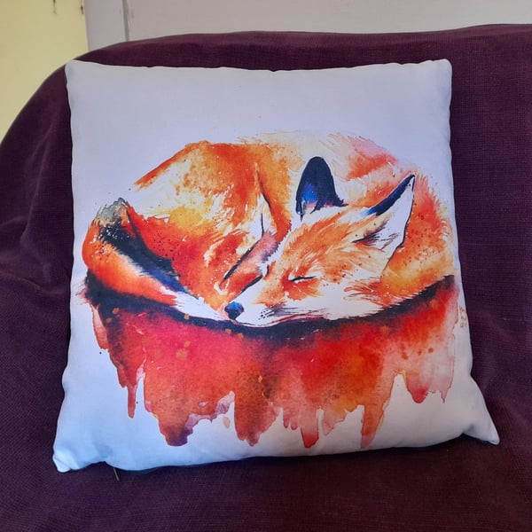 Sleeping Fox Faux-Suede Cushion
