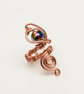 Blue Hematite Copper Ring ,Wire Wrapped Adjustable Ring, Handmade Statement ring - Image 6