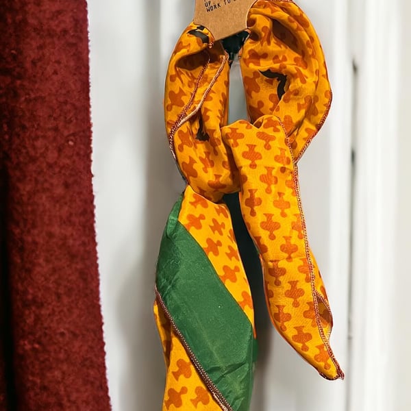 Orange bat hair scarf