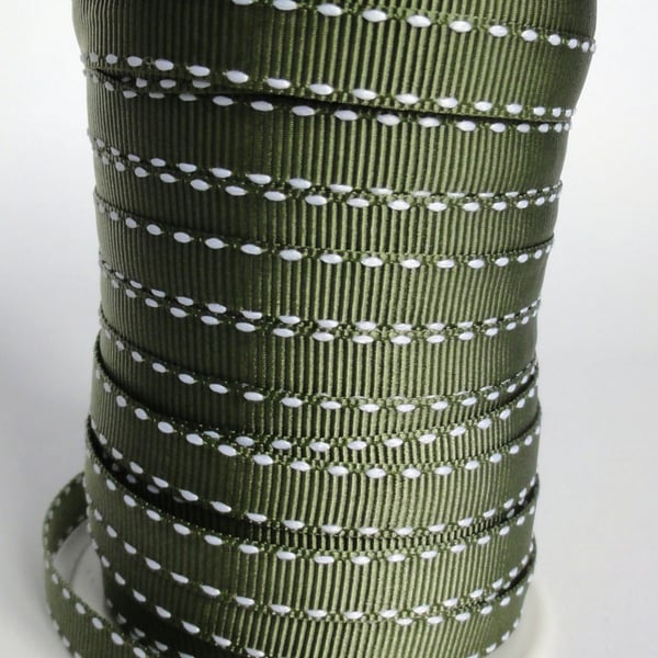 Olive Green Grosgrain Ribbon