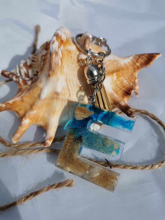 Resin Beach Keyring - E
