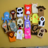 Set of 10 x Animal Felt Finger Puppets - farm, ocean, exotic and zoo creatures