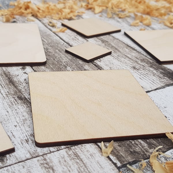 wooden craft squares 3mm thick birchwood or mdf