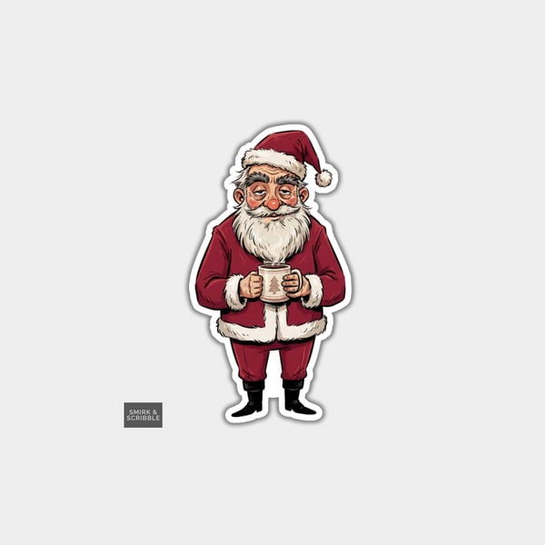 Unique Funny Christmas Sticker Xmas Decal For Adults - Santa