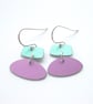Pastel drop earrings in lilac and green