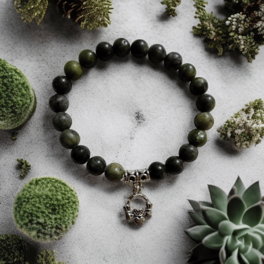 Ireland's Own Connemara Marble Claddagh Bracelet 
