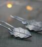 Silver Holly Leaf Earrings - Image 1