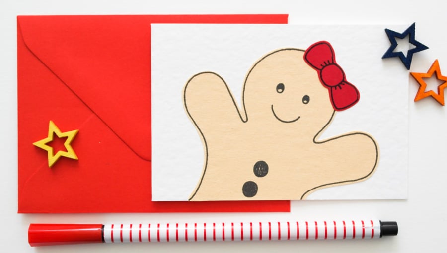 Gingerbread Woman Christmas cards, ChildrensThank you Cards 