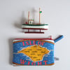 Make up bag or storage pouch with a vintage map of The Isle of wight