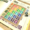 Rainbow Notebook, A6 - Upcycled British Machin Stamps