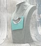 Recycled Aluminium Drink Can, Turquoise Square Acrylic Shape Necklace Pendant - Image 3