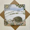 Snowy Morning, blank greetings card