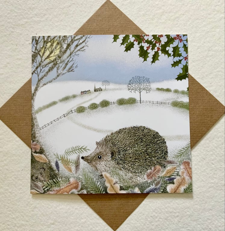 Snowy Morning, blank greetings card