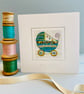New Baby Blue Pram handmade card